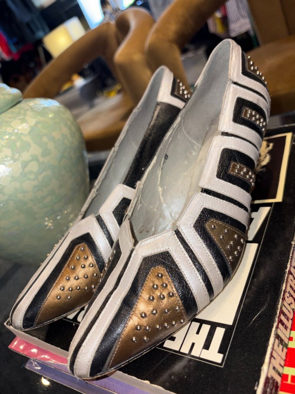 Vintage Vita International Studded Heels 7.5